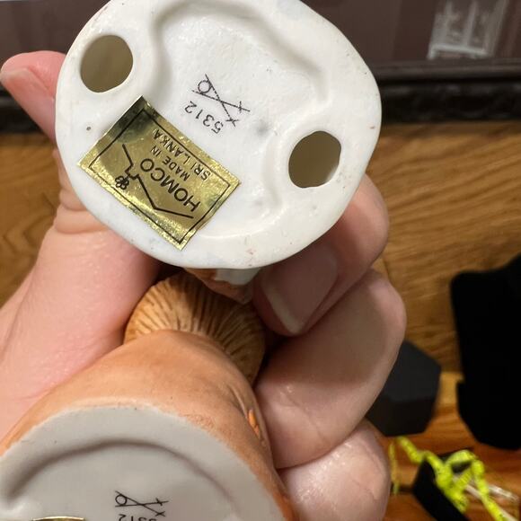 Vintage Homco Set 5312 Ceramic Figurines Thanksgiving Bears Fall Harvest 2 Piece - Picture 7 of 10